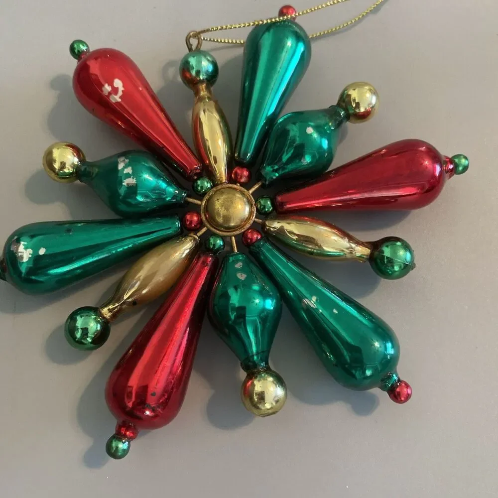 Vintage Christmas Ornament Starburst Snowflake 5.5